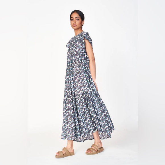 Floral Maxi Dress in Green and Pink - Picture 4 of 5